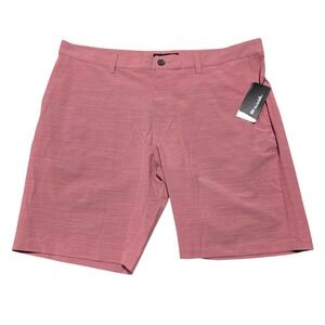 NEW Travis Mathew Mens 42 Heather Ruby Wine Shorts Casual‎ Golf Athletic
